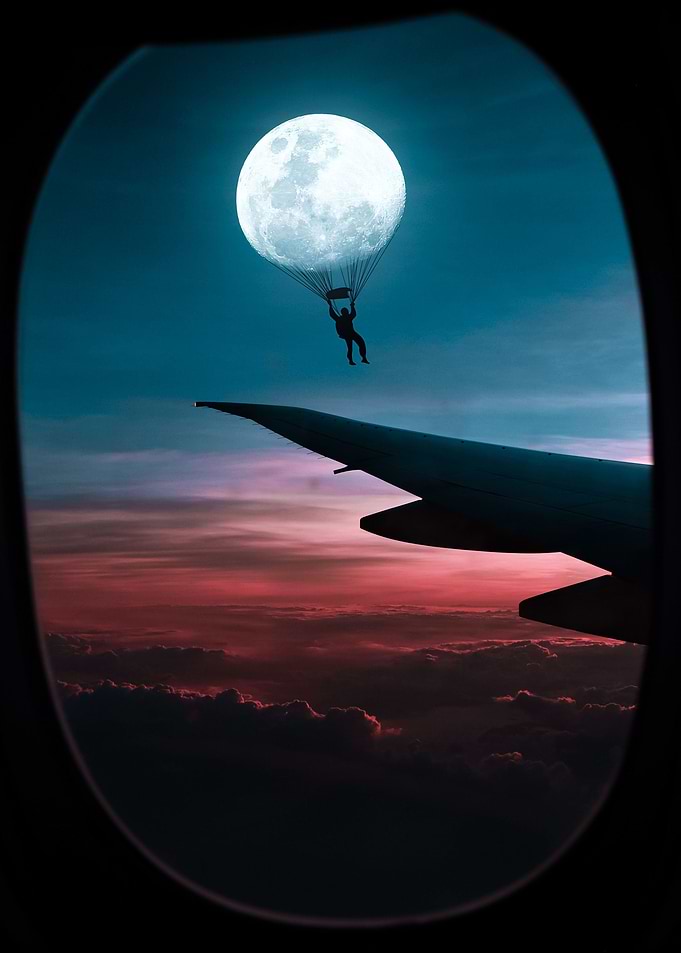 Fly with moon