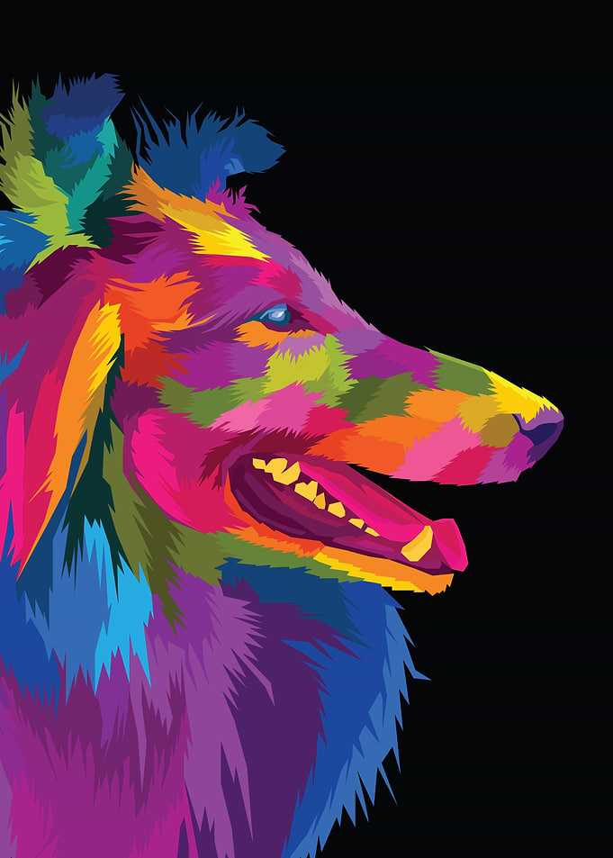 Colorful wolf
