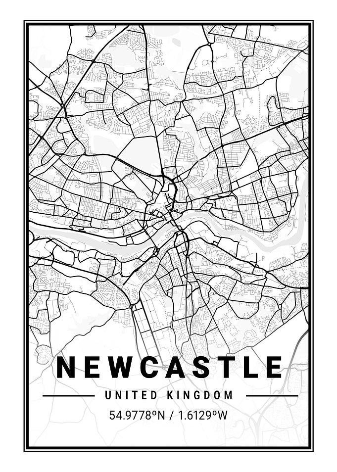 Newcastle Light City Map