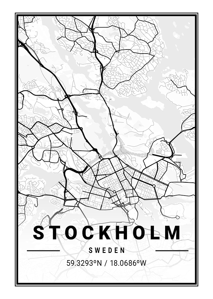 Stockholm Light City Map