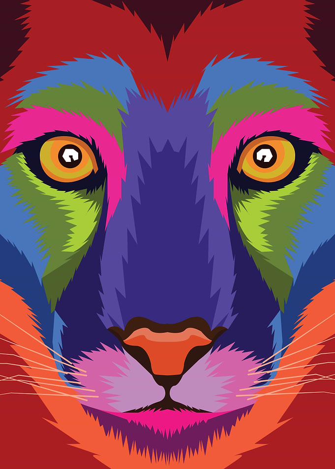 Colorful lion