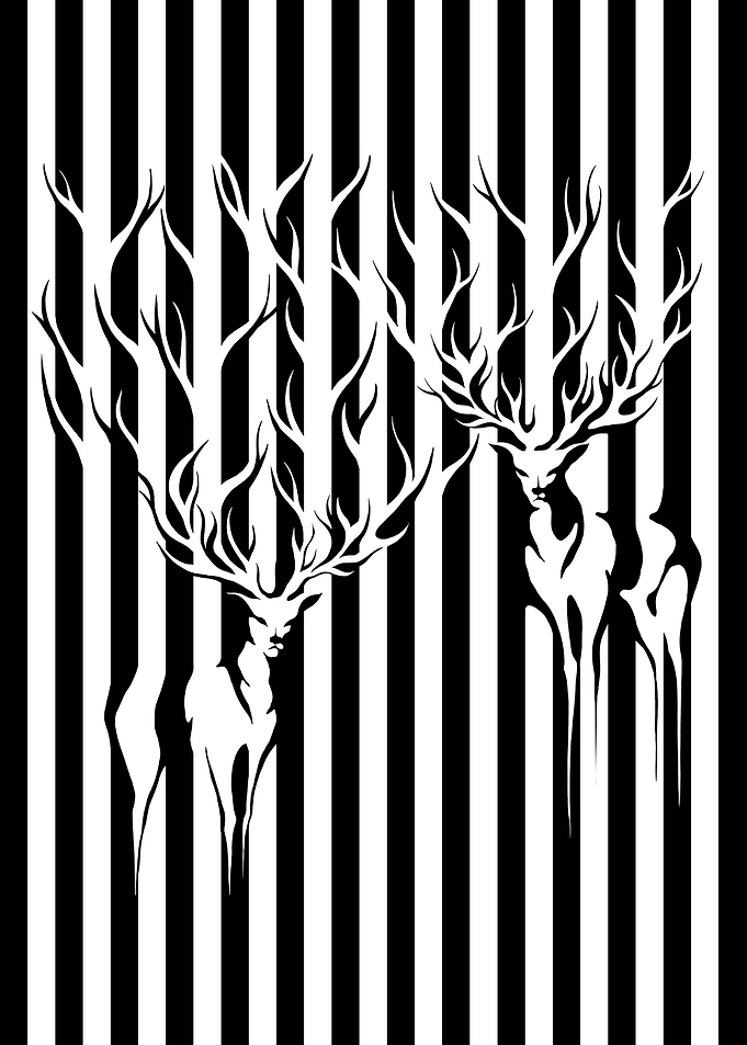Forest Deers in Stripes