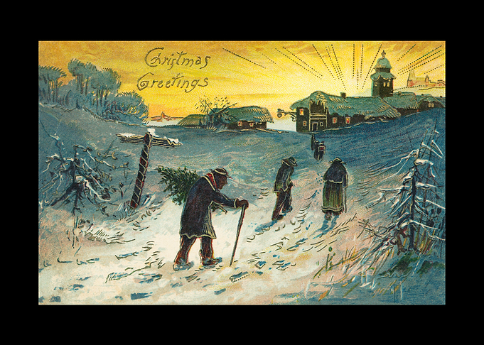 Villagers walking