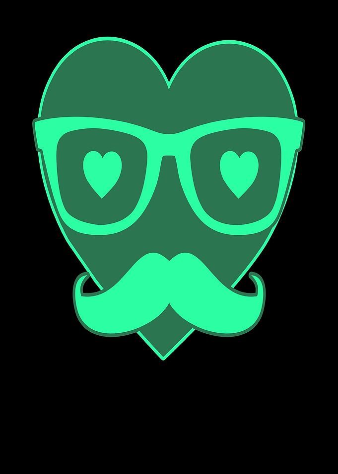 Hipster Heart Love Love
