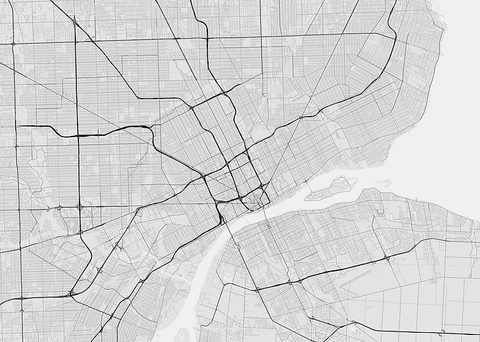 Detroit USA Map