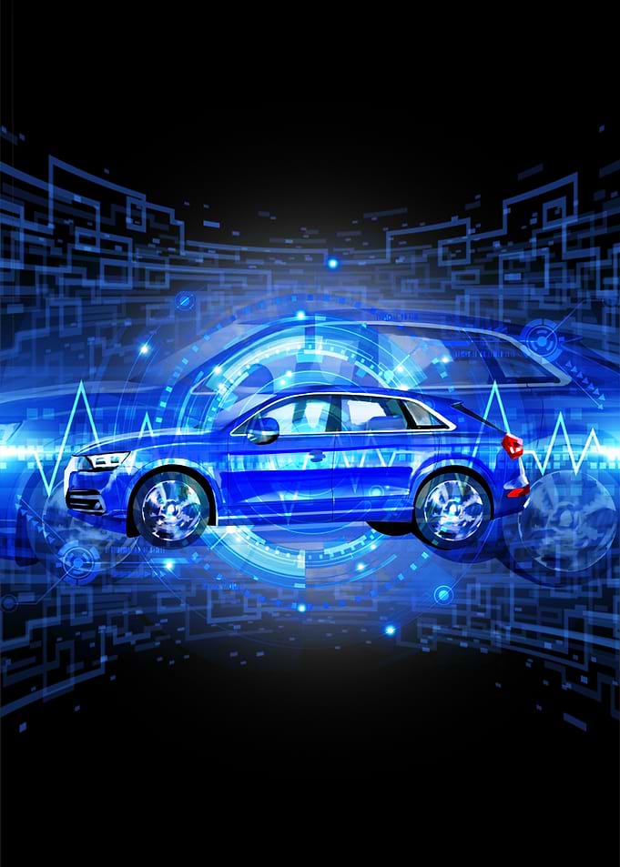 Blue Car Illustration