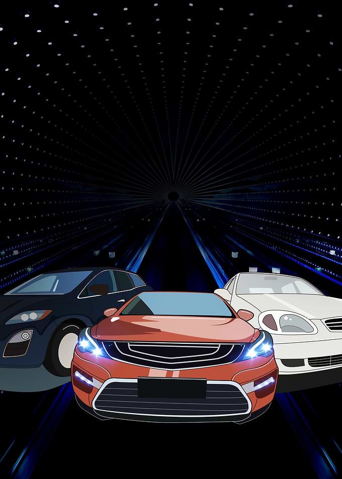 Three racing cars