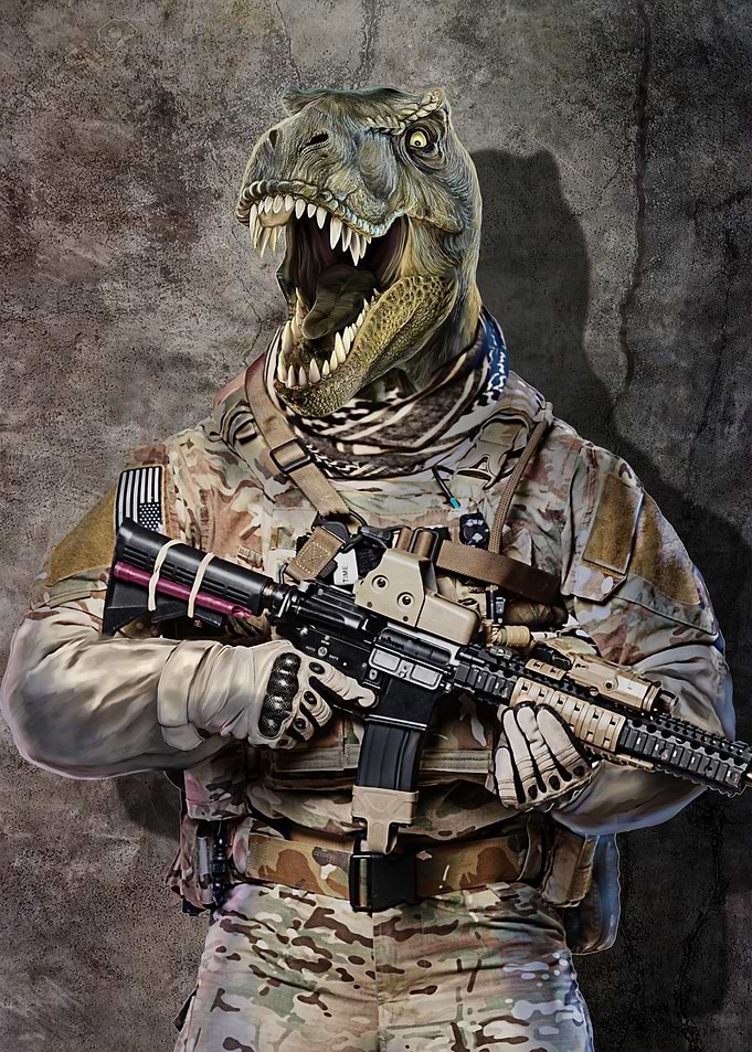 Tyrannosaurus Army Soldier