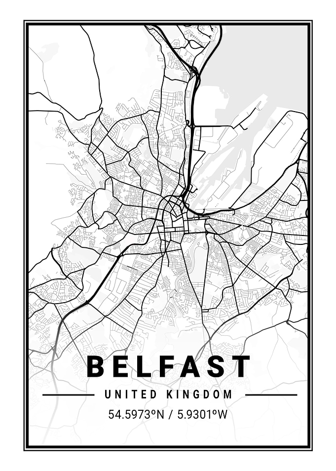 Belfast Light City Map