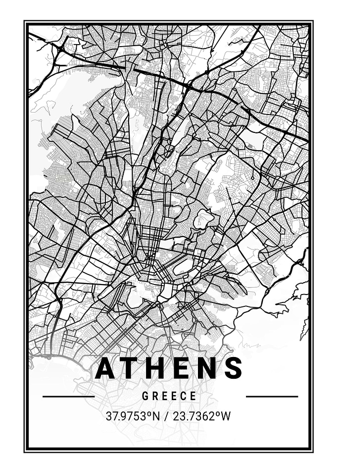 Athens Light City Map