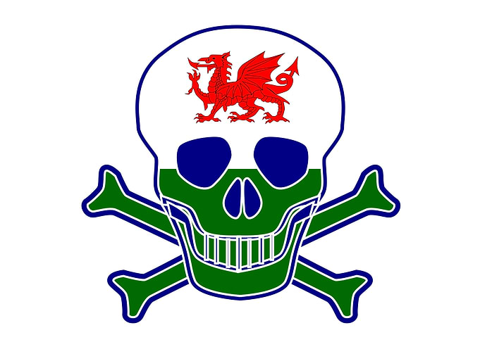 Welsh Flag Skull