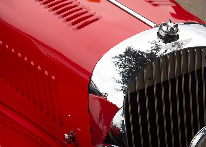 british red classic car