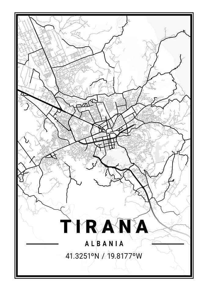 Tirana Light City Map