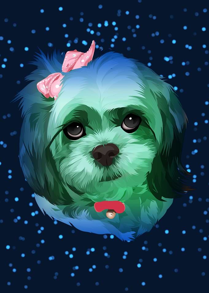 colorful cutes dog