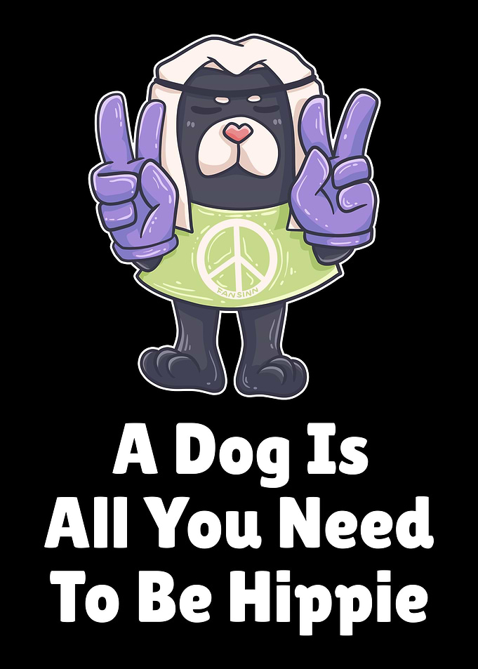 Hippie Dog pet gift funny