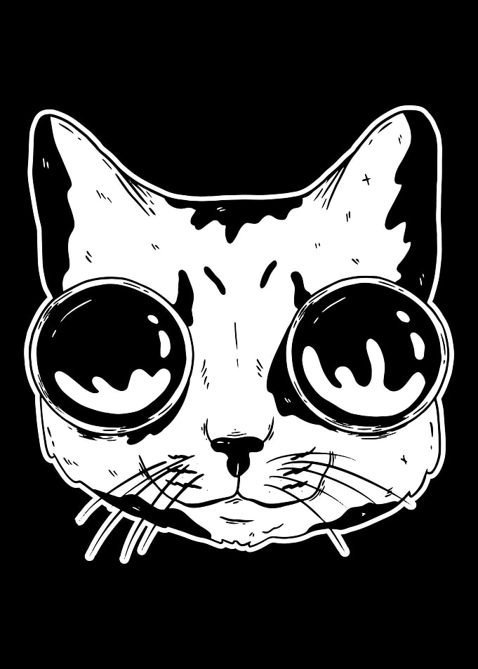 Cat with binoculars