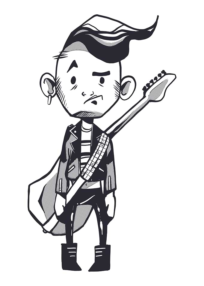 has punker of a guitar