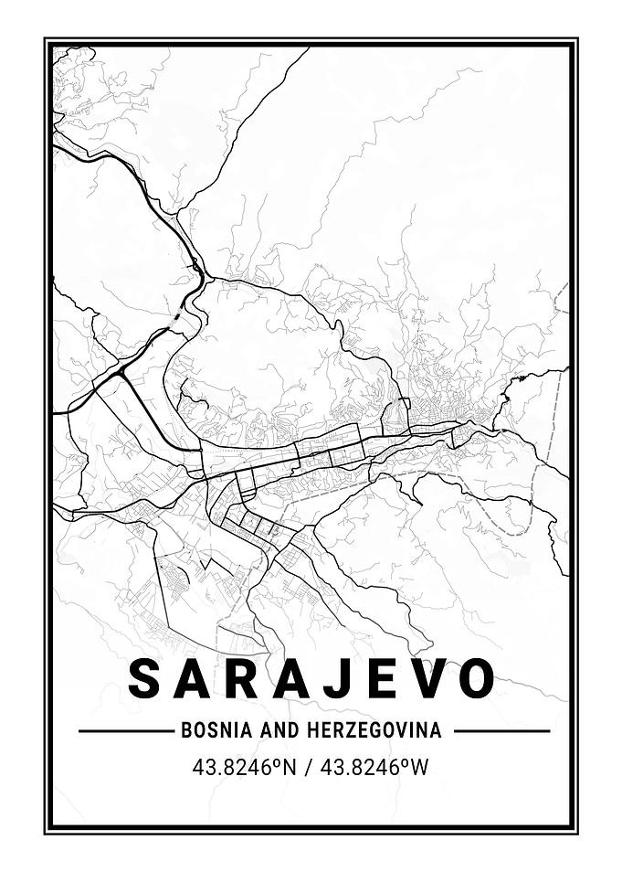 Sarajevo Light City Map