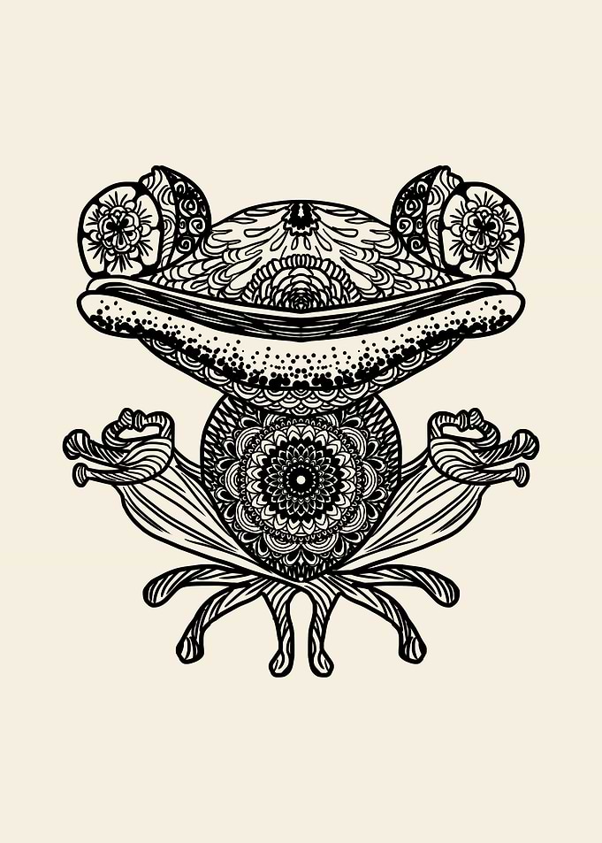 Mandala Frog Lotus Pose