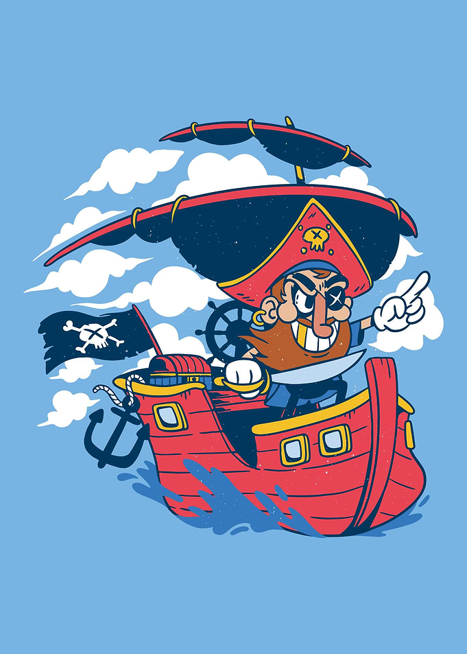 Funny pirate cartoon
