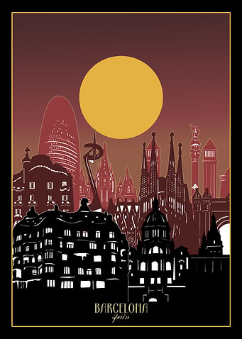 barcelona city minimal 3