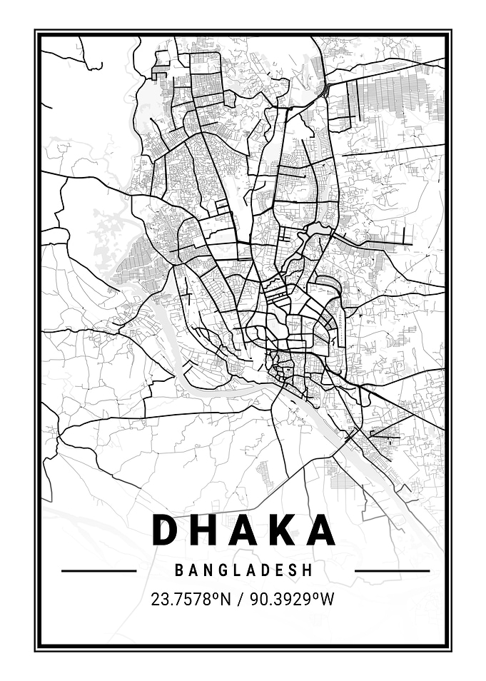 Dhaka Light City Map