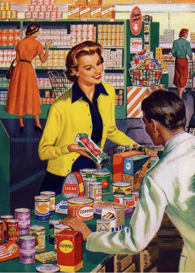 Retro Shopping In A Market