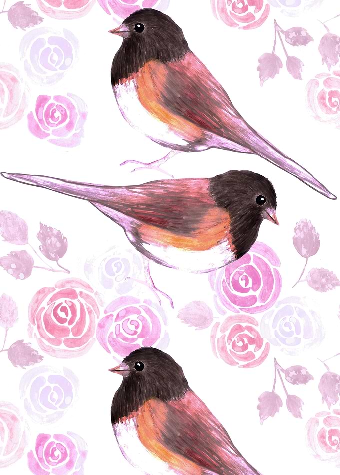 Juncos and pink roses