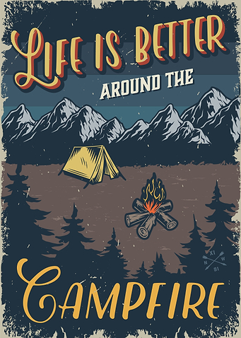 Campfire Vintage Poster