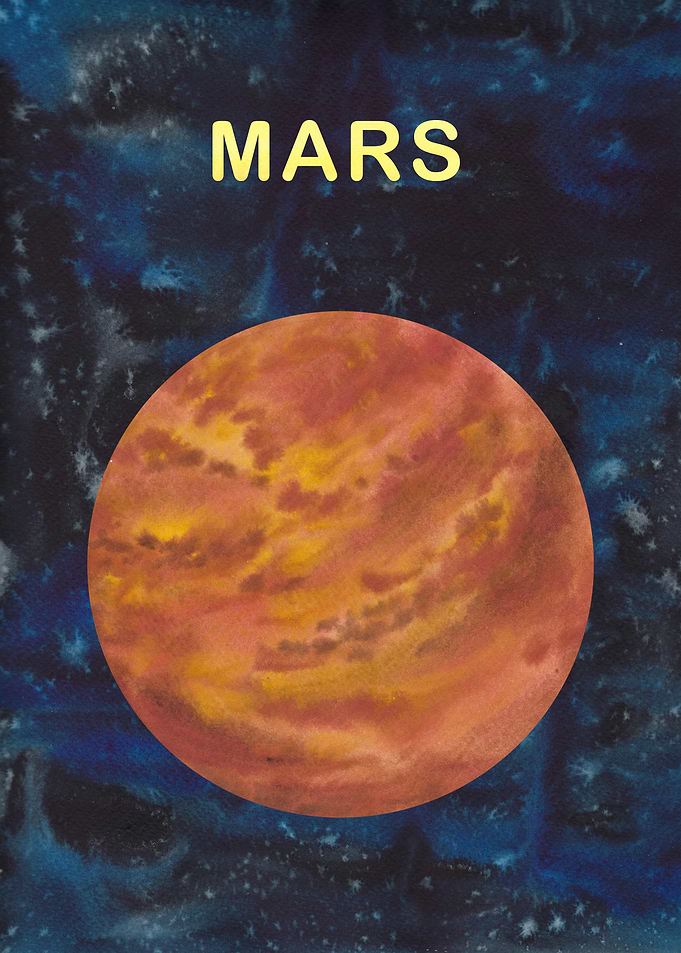 Watercolor Planet Mars