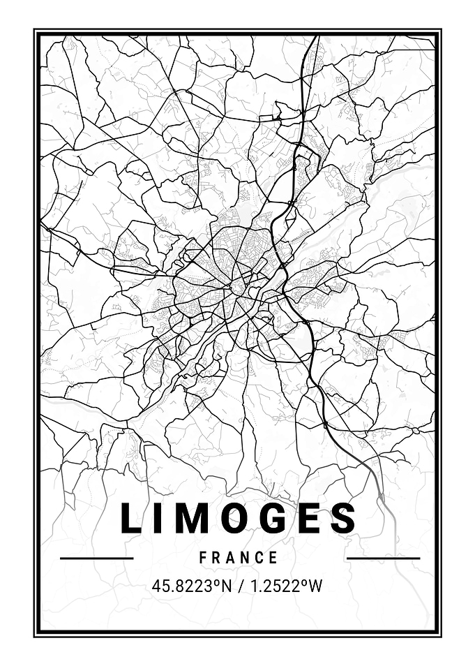 Limoges Light City Map