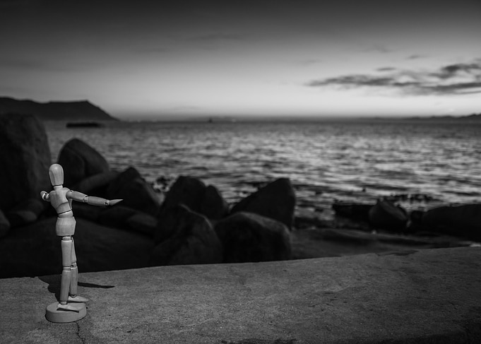 Manikin on beach