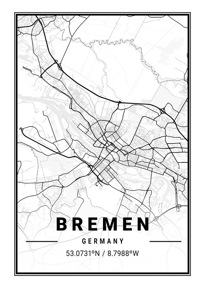 Bremen Light City Map