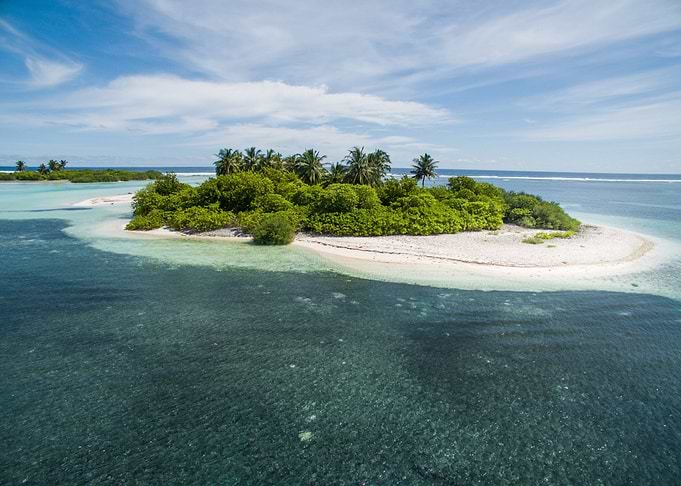 Palm Island at the sea