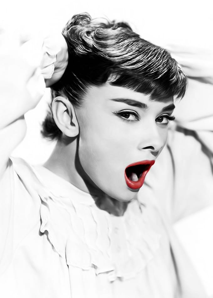Audrey Hepburn Lips Red