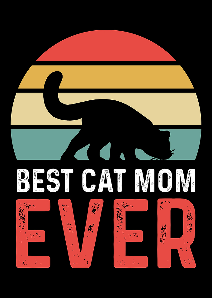 Cat Katze Mom Mutter Mama