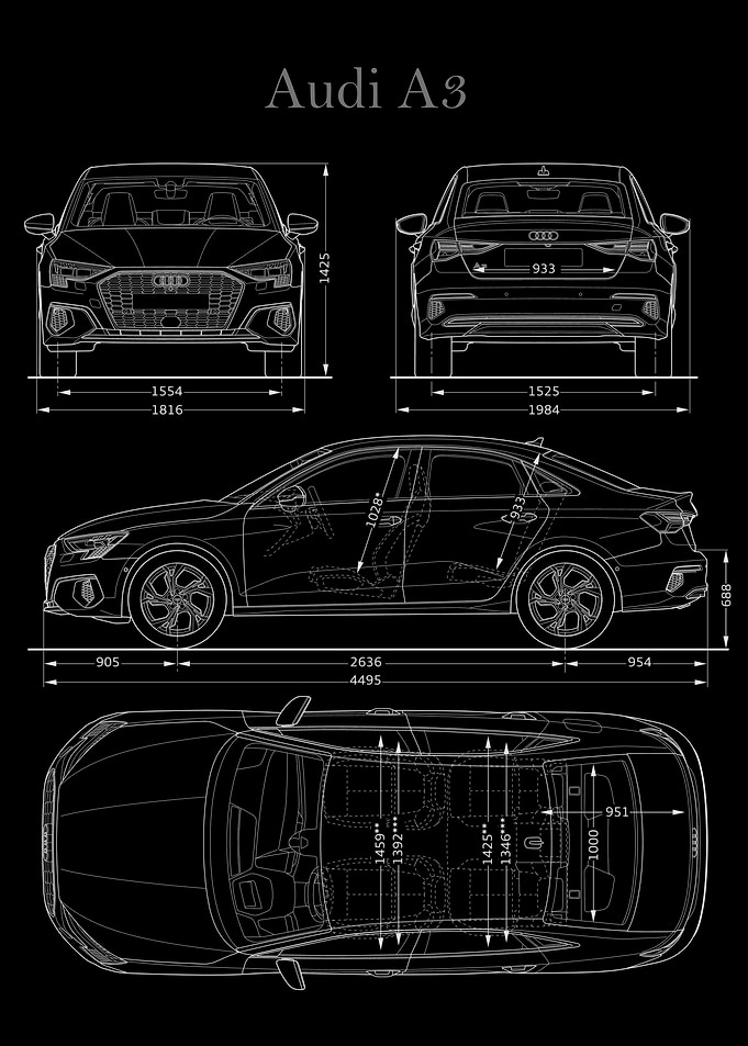 Audi A3 2020 Blueprint