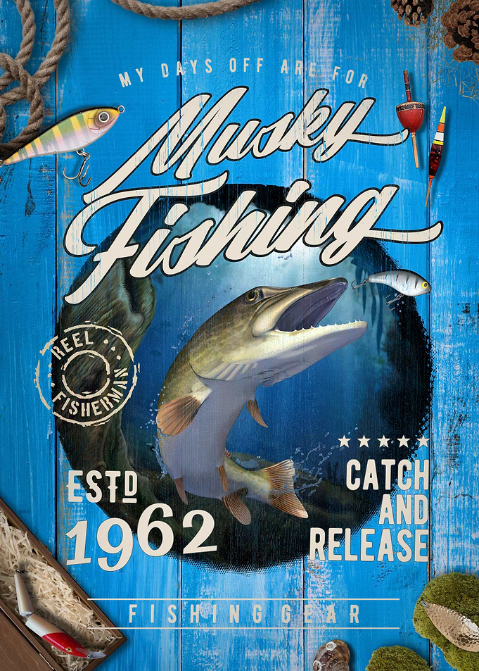 Musky Vintage Fishing Gift