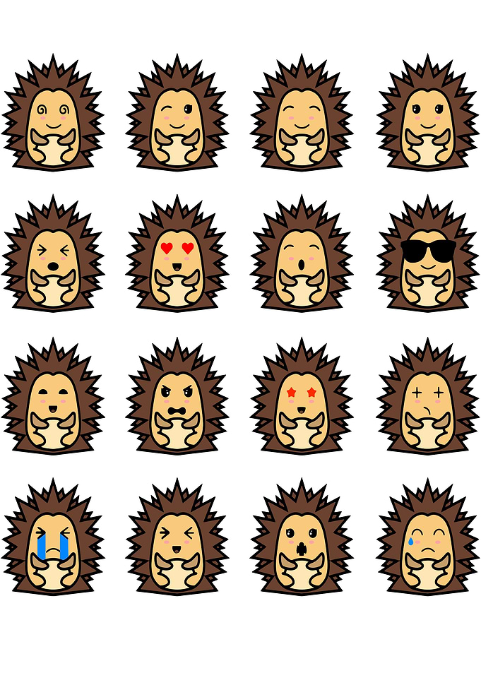 Funny Emoji Hedgehog