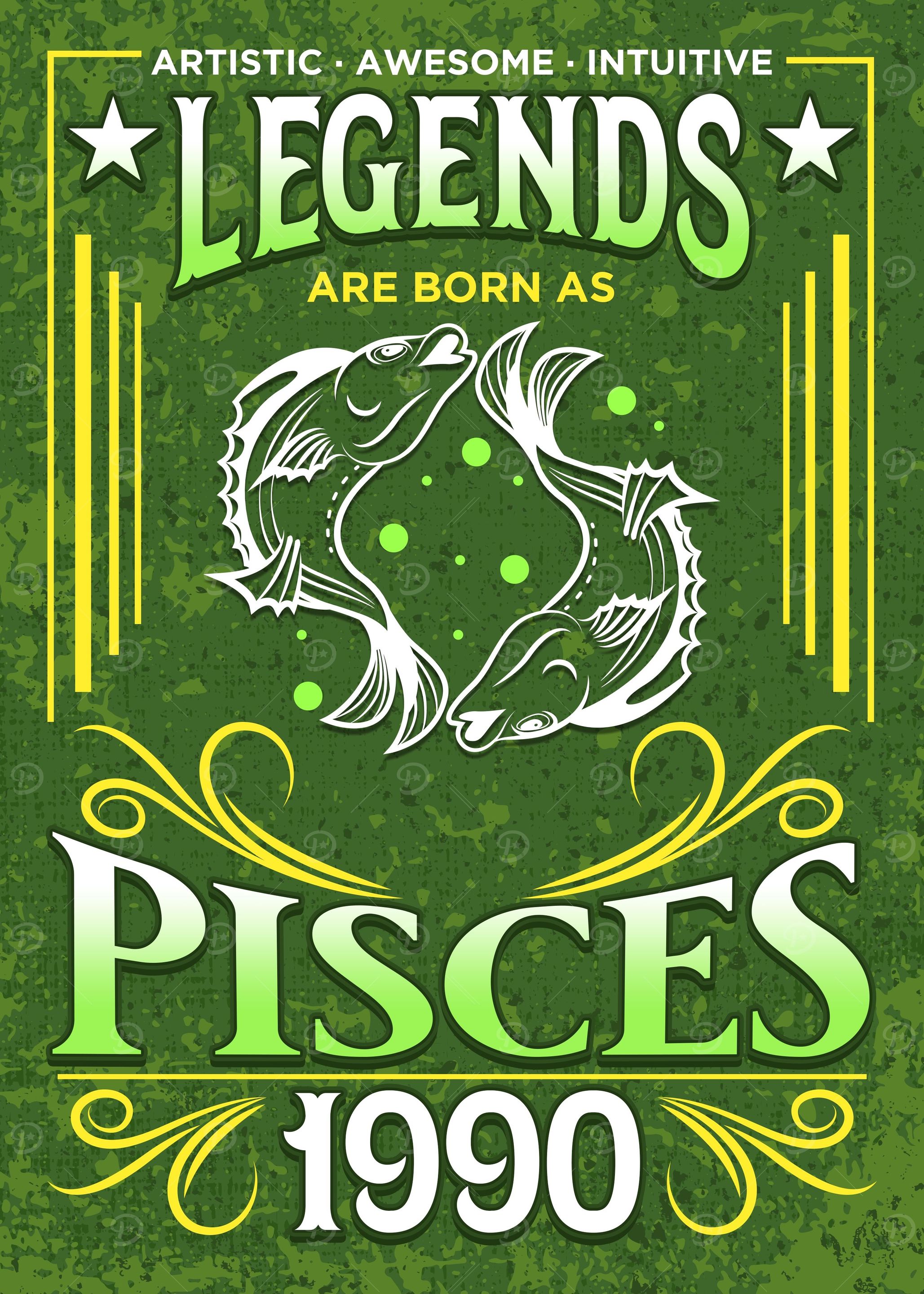 Born As Pisces 1990 Gift