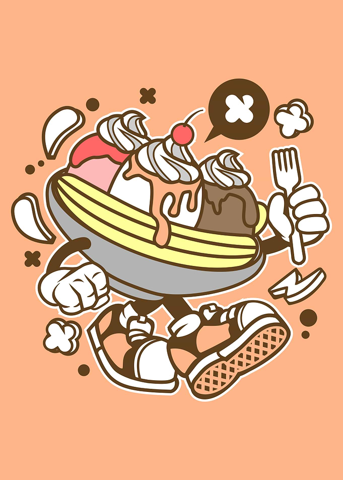 Cartoon Banana Split