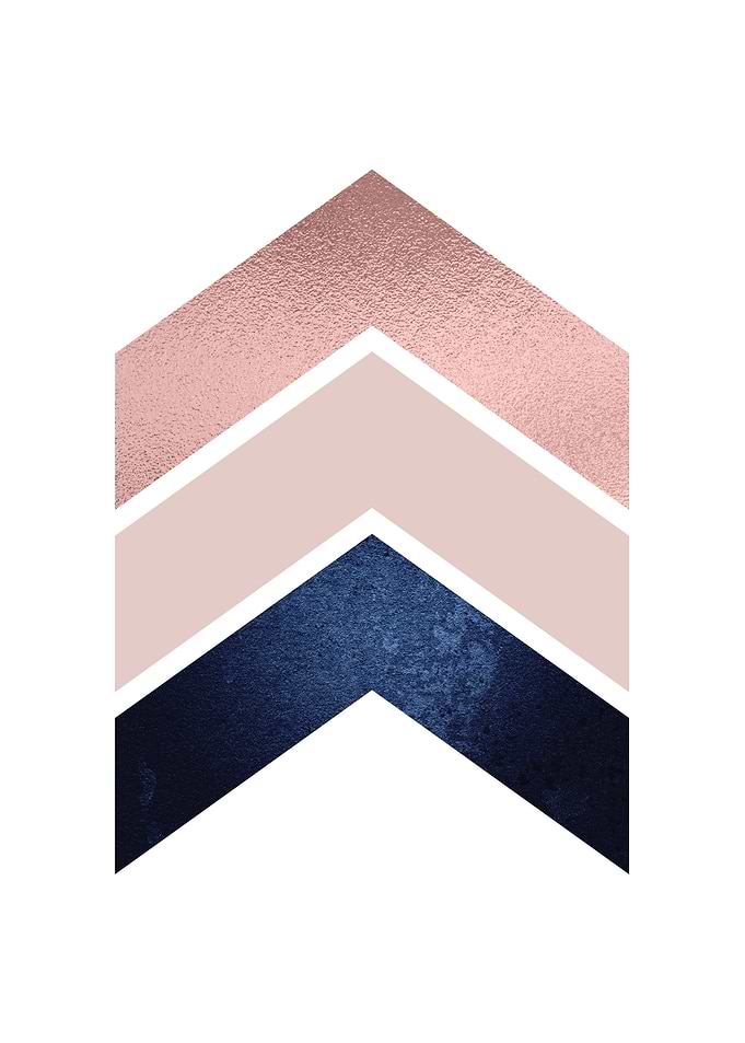Set of 3 blush navy gold