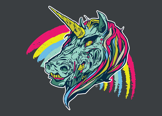 Zombie Unicorn Illustrati
