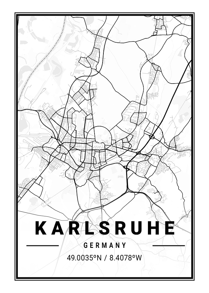 Karlsruhe Light City Map