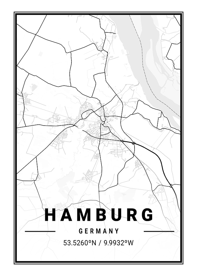 Hamburg Light City Map