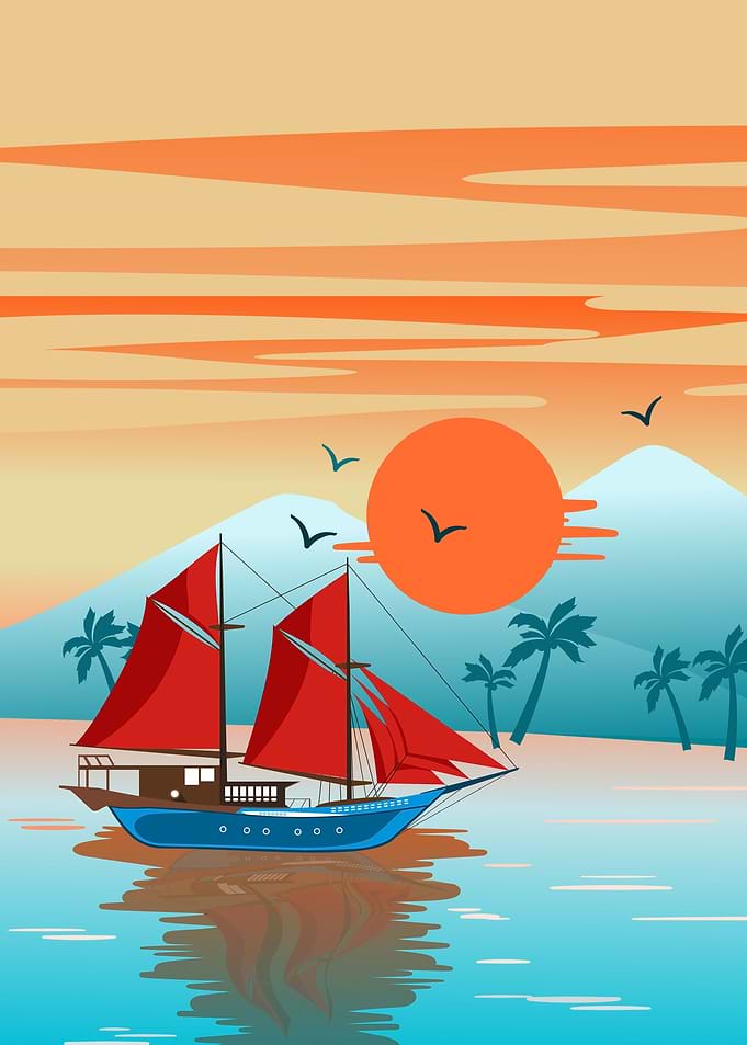 Sailing boat at the sea
