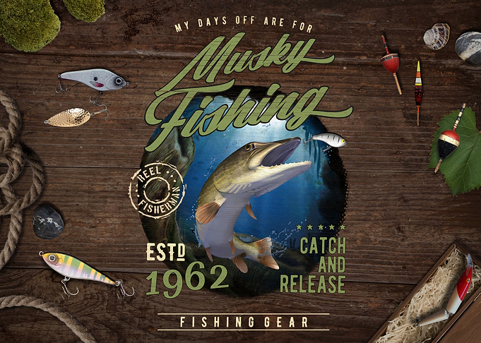 Musky Vintage Fishing Gift