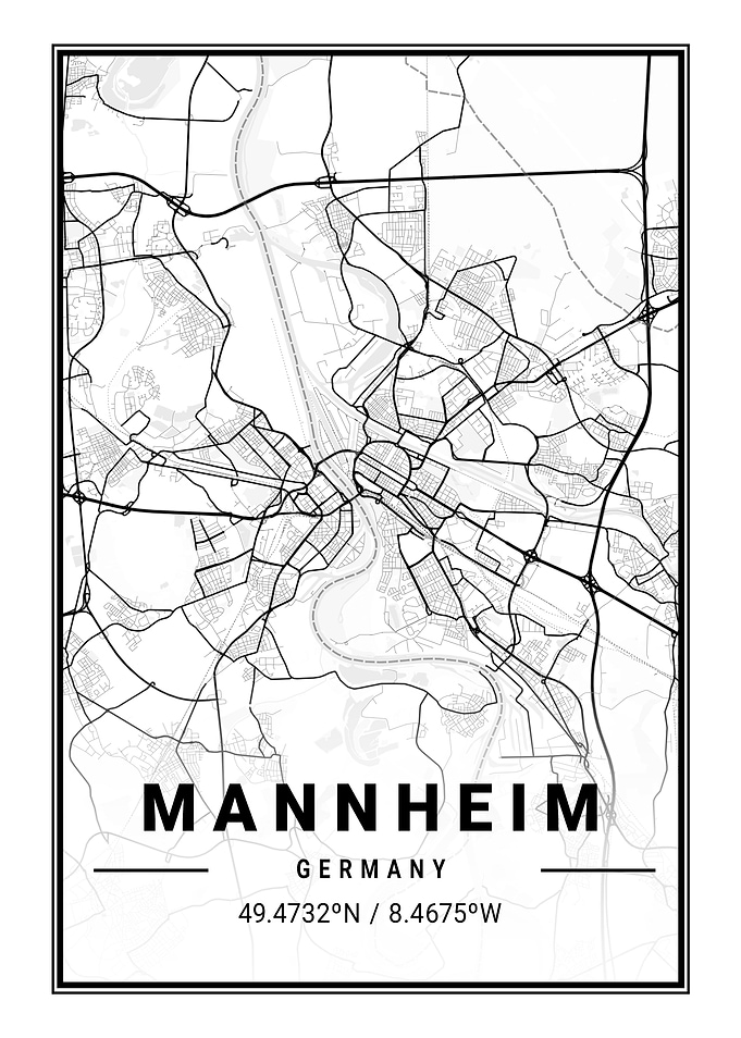 Mannheim Light City Map