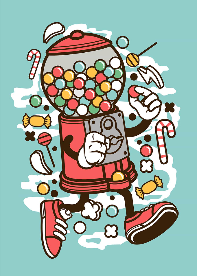 Cartoon Gumball Machine