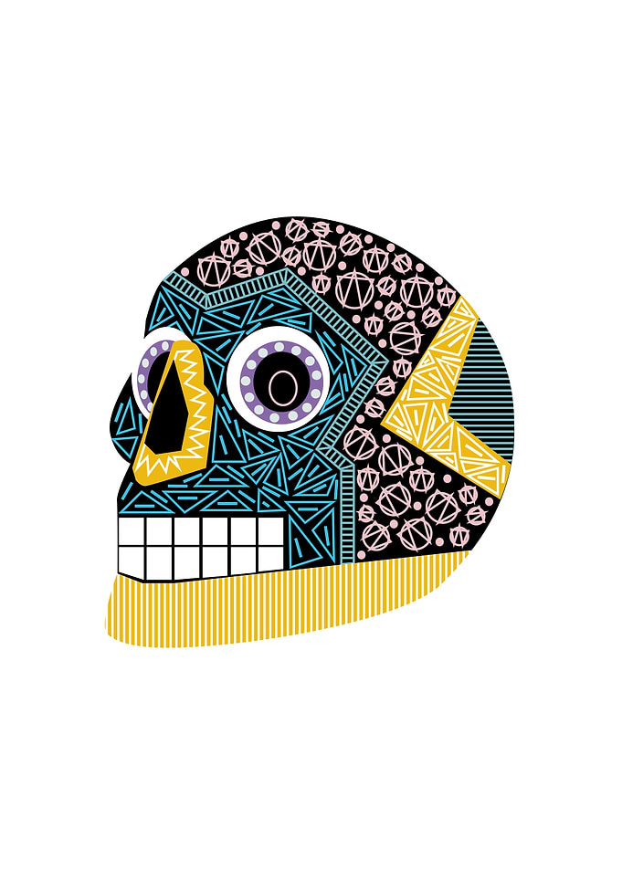 Skull head mask with geom